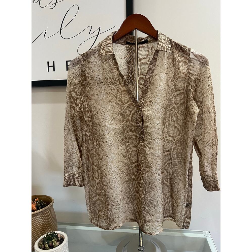 Sheer Snake Print Blouse